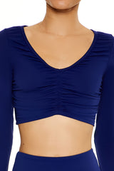 Active Ruched V-Neck Crop Top | Forever 21 Womens