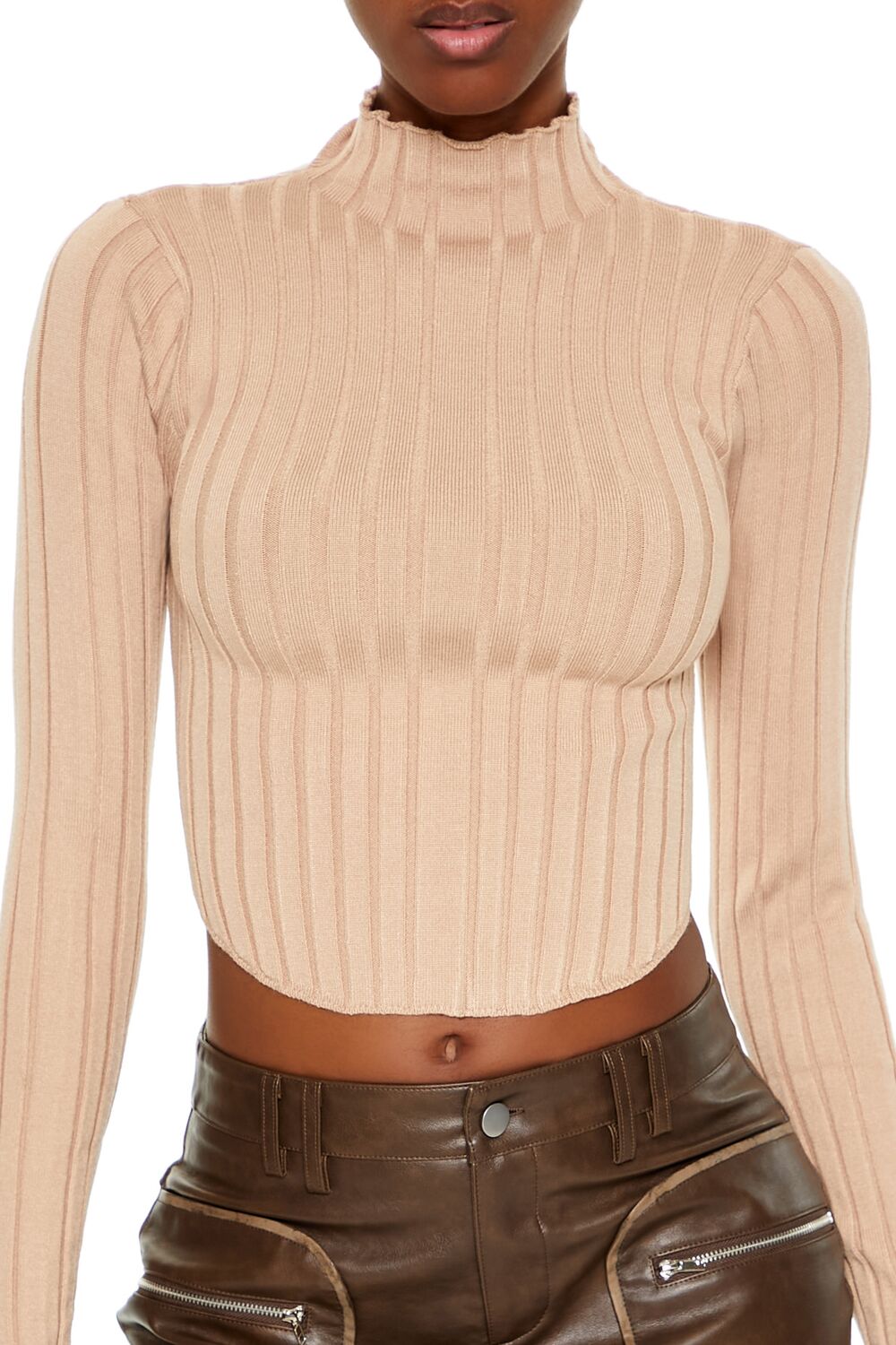 Ribbed Lettuce-Edge Crop Top | Forever 21 Womens