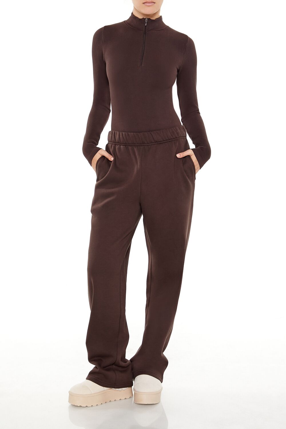 Seamless Half-Zip Bodysuit | Forever 21 Womens