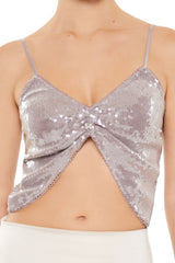 Sequin Notched-Hem Cropped Cami | Forever 21 Womens