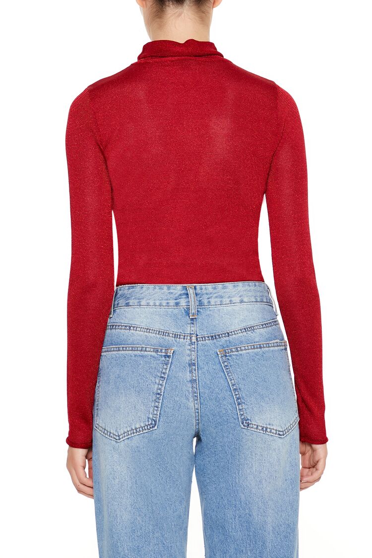Glitter Knit Turtleneck Crop Top | Forever 21 Womens