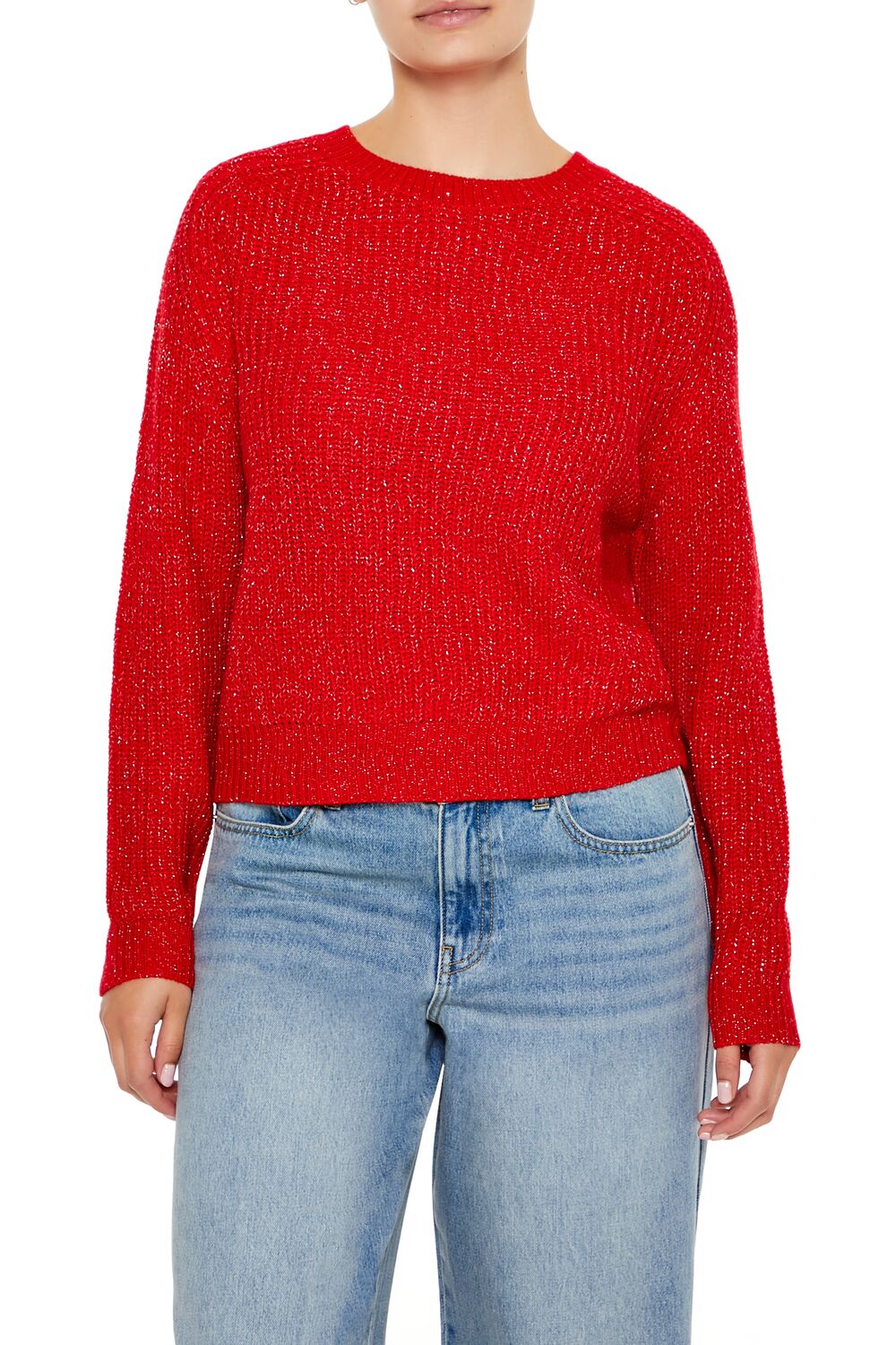 Metallic Knit Raglan Sweater | Forever 21 Womens