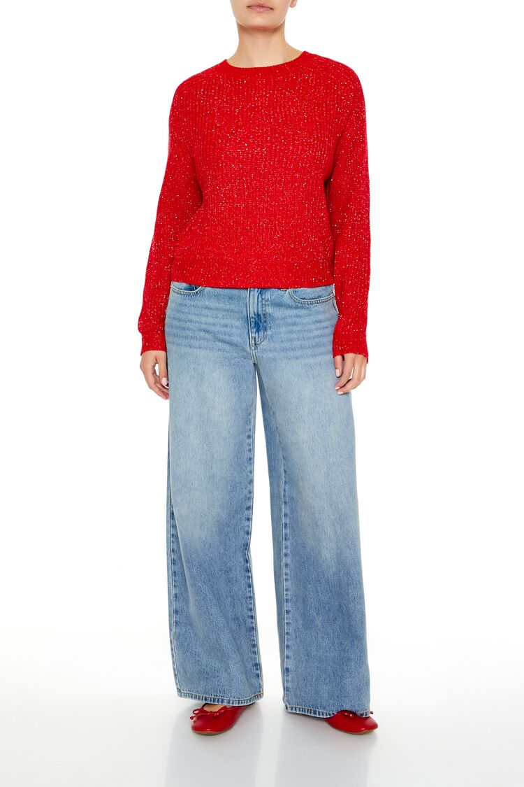 Metallic Knit Raglan Sweater | Forever 21 Womens