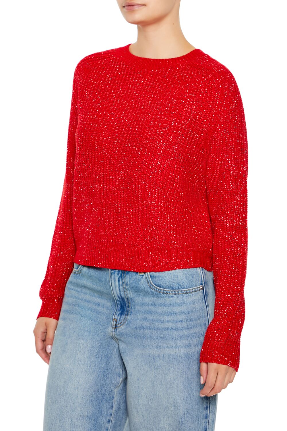 Metallic Knit Raglan Sweater | Forever 21 Womens