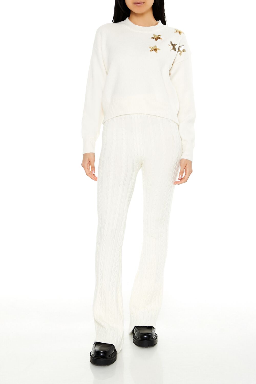 Sequin Star Drop-Sleeve Sweater | Forever 21 Womens