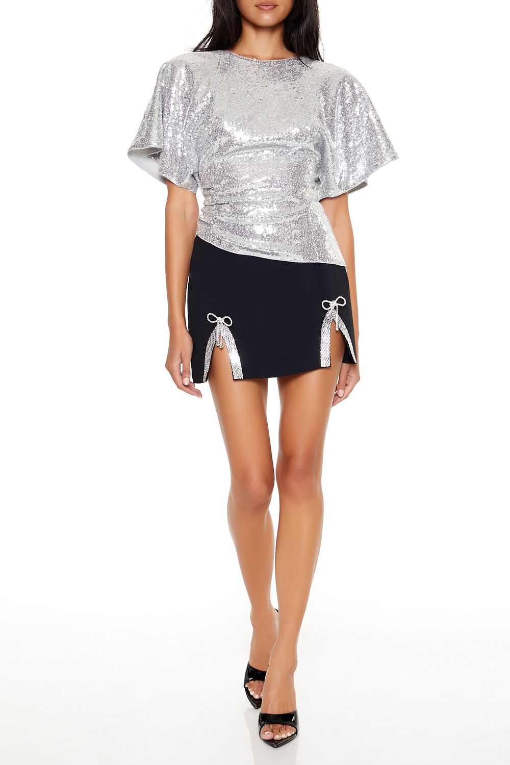 Sequin Butterfly-Sleeve Top | Forever 21 Womens
