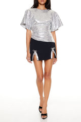 Sequin Butterfly-Sleeve Top | Forever 21 Womens