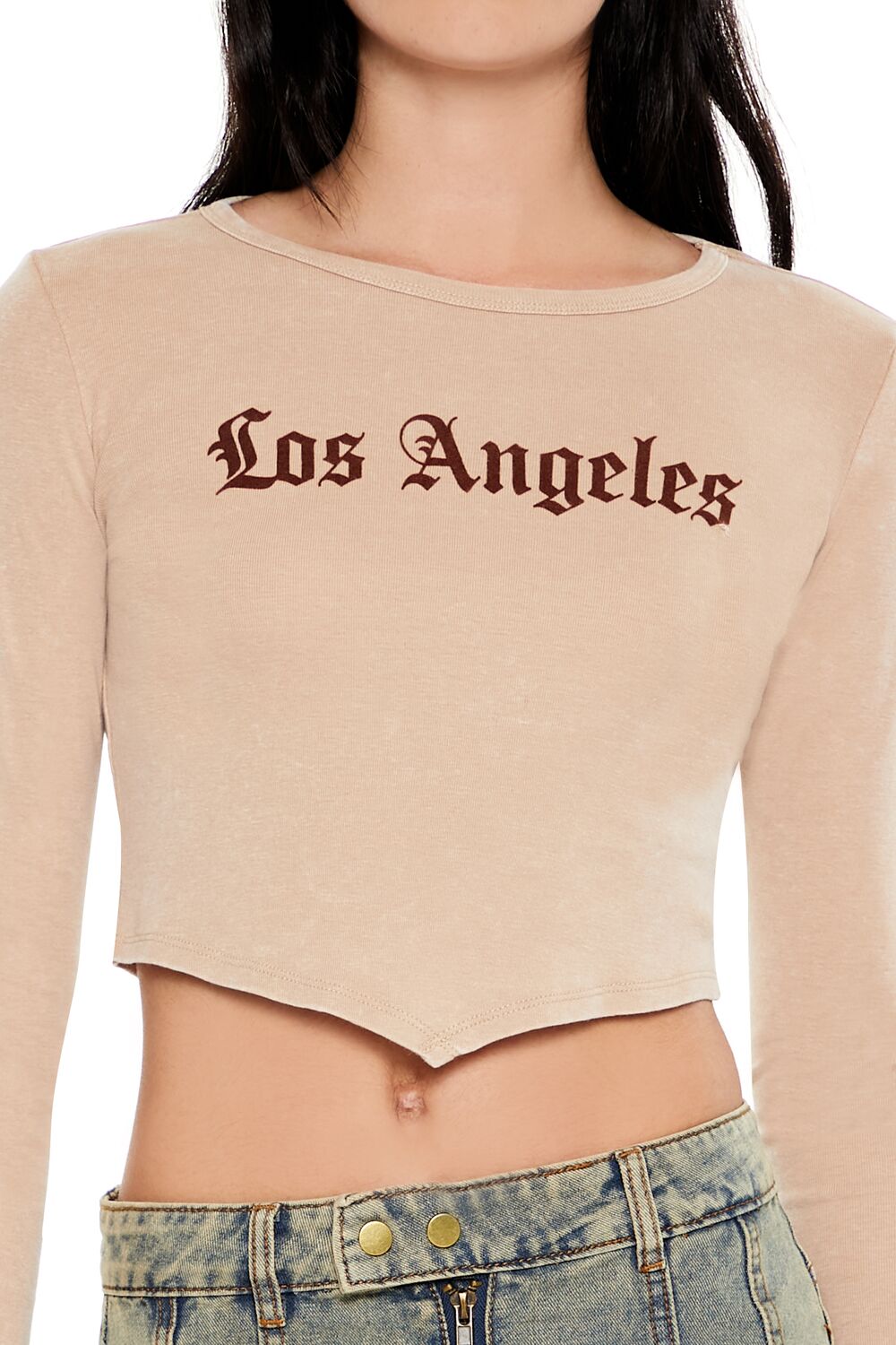 Los Angeles V-Cut Cropped Tee | Forever 21 Womens