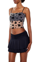 Flocked Floral Cropped Cami | Forever 21 Womens