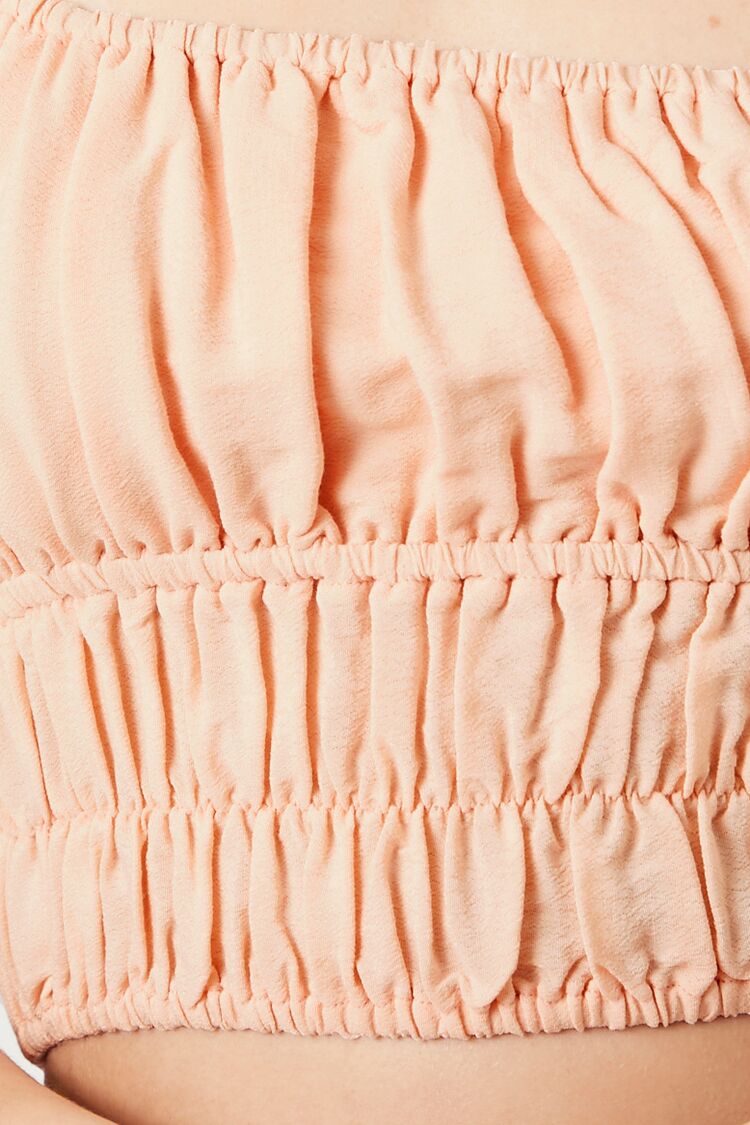Shirred Puff-Sleeve Crop Top | Forever 21 Womens