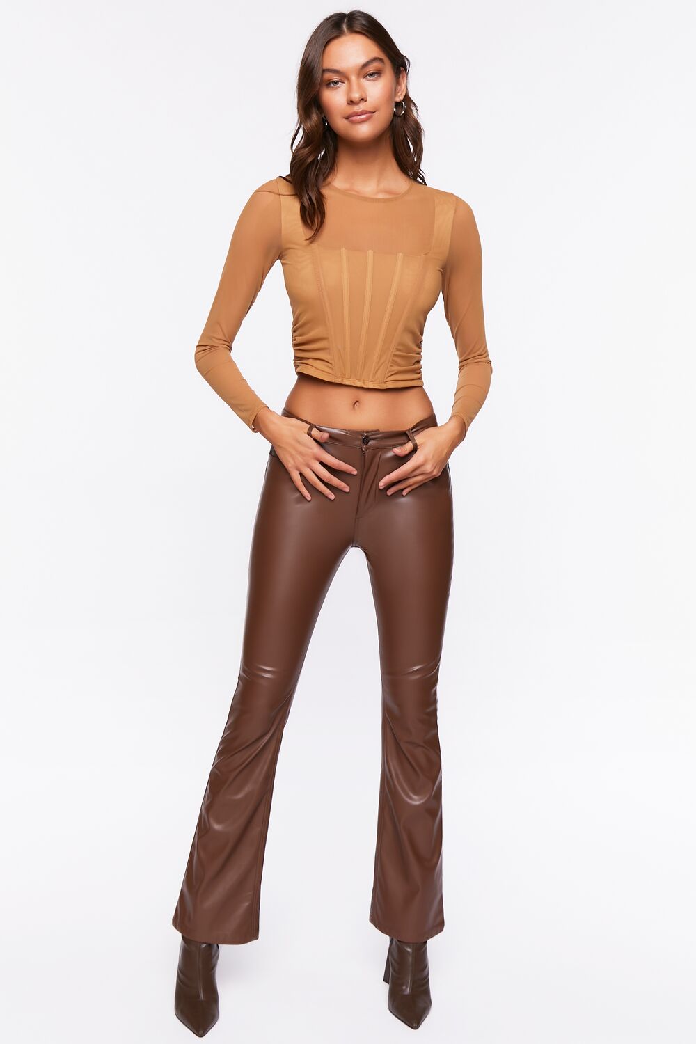 Illusion Neckline Corset Crop Top | Forever 21 Womens