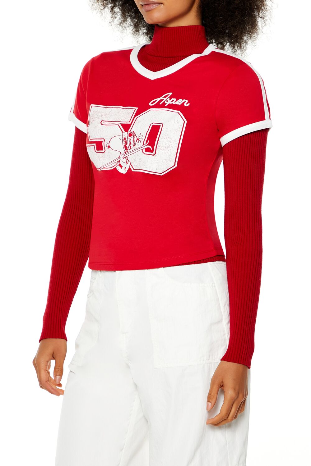 Snoopy Aspen Ringer Tee | Forever 21 Womens