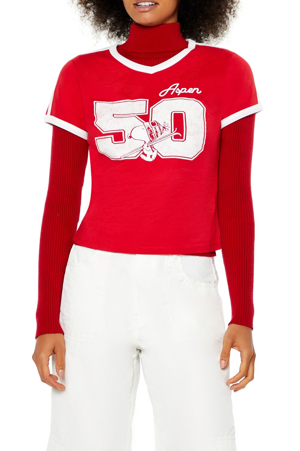 Snoopy Aspen Ringer Tee | Forever 21 Womens