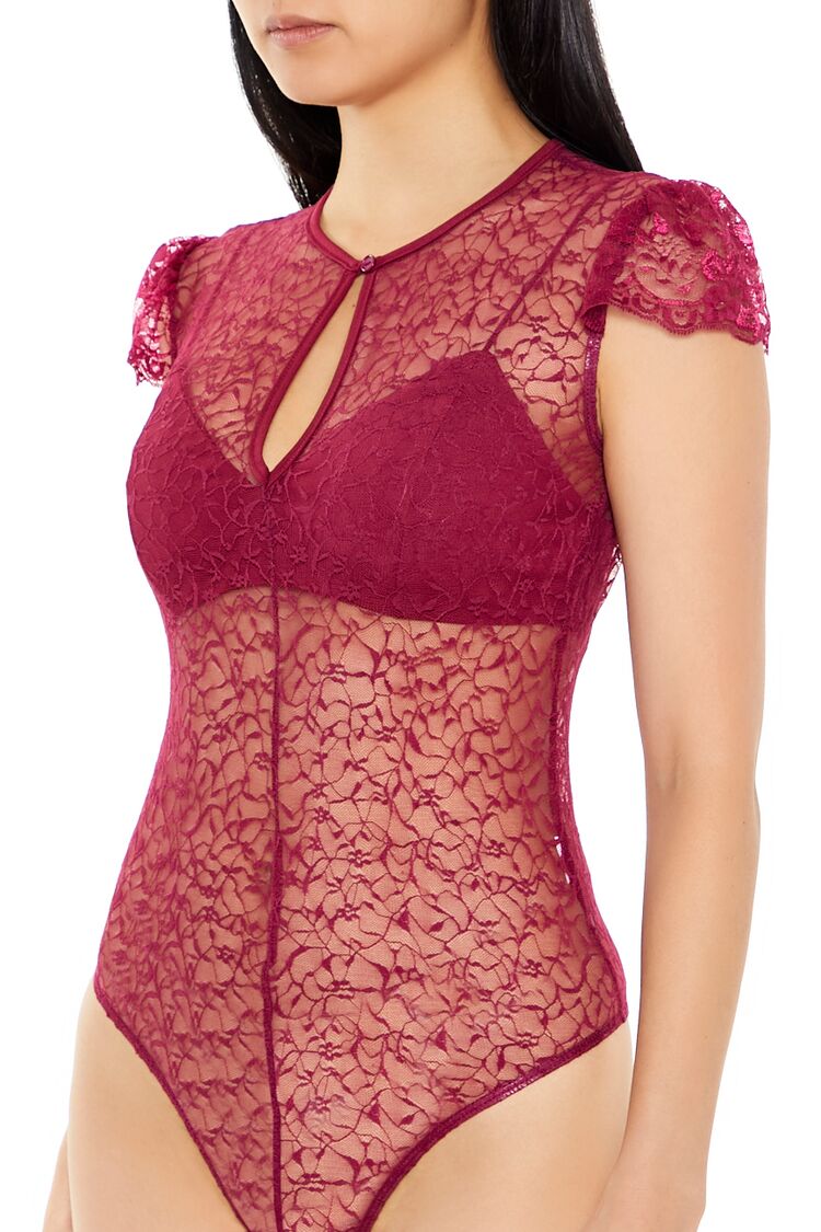 Sheer Lace Thong Bodysuit | Forever 21 Womens