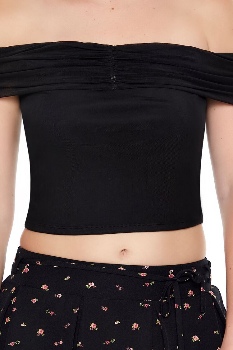 Mesh Off-the-Shoulder Crop Top | Forever 21 Womens
