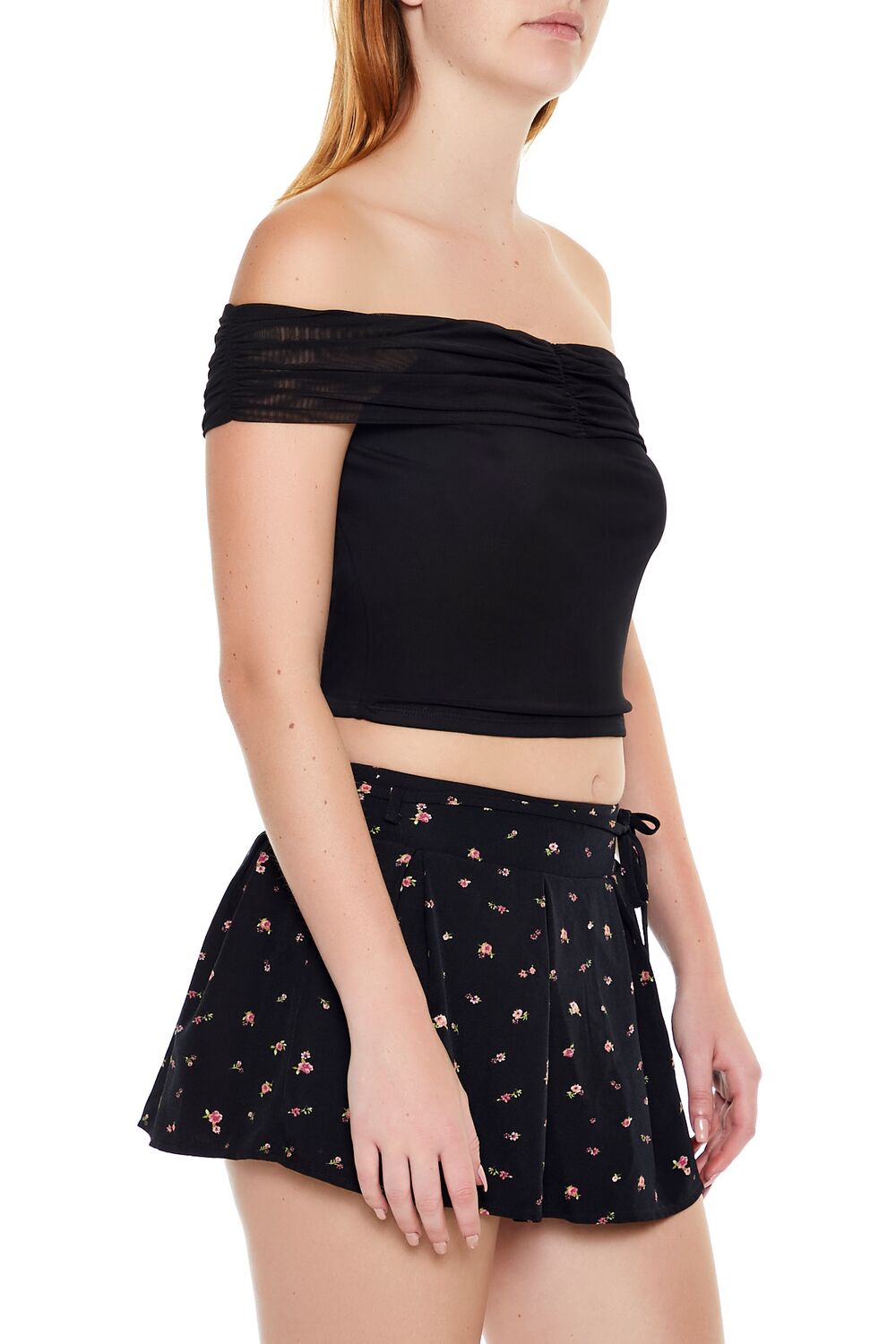 Mesh Off-the-Shoulder Crop Top | Forever 21 Womens