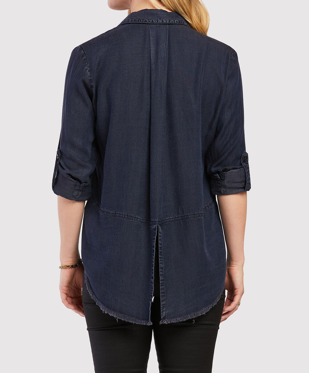 Riley Rolled Tab Sleeve Button Down Shirt Double Chest Pockets | Forever 21 Womens