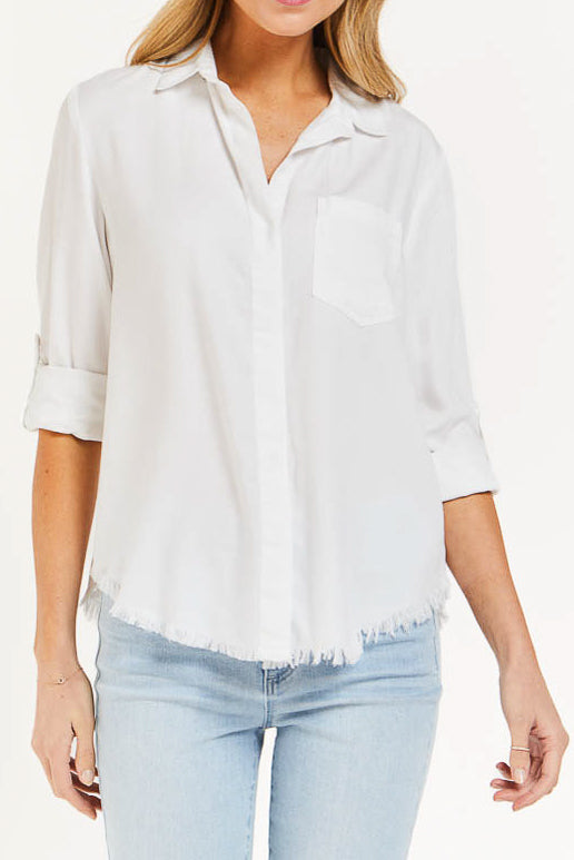 Riley Rolled Tab Sleeve Button Down Shirt Double Chest Pockets | Forever 21 Womens