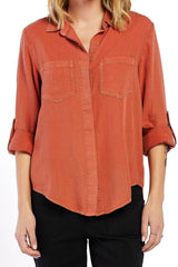 Riley Rolled Tab Sleeve Button Down Shirt | Forever 21 Womens