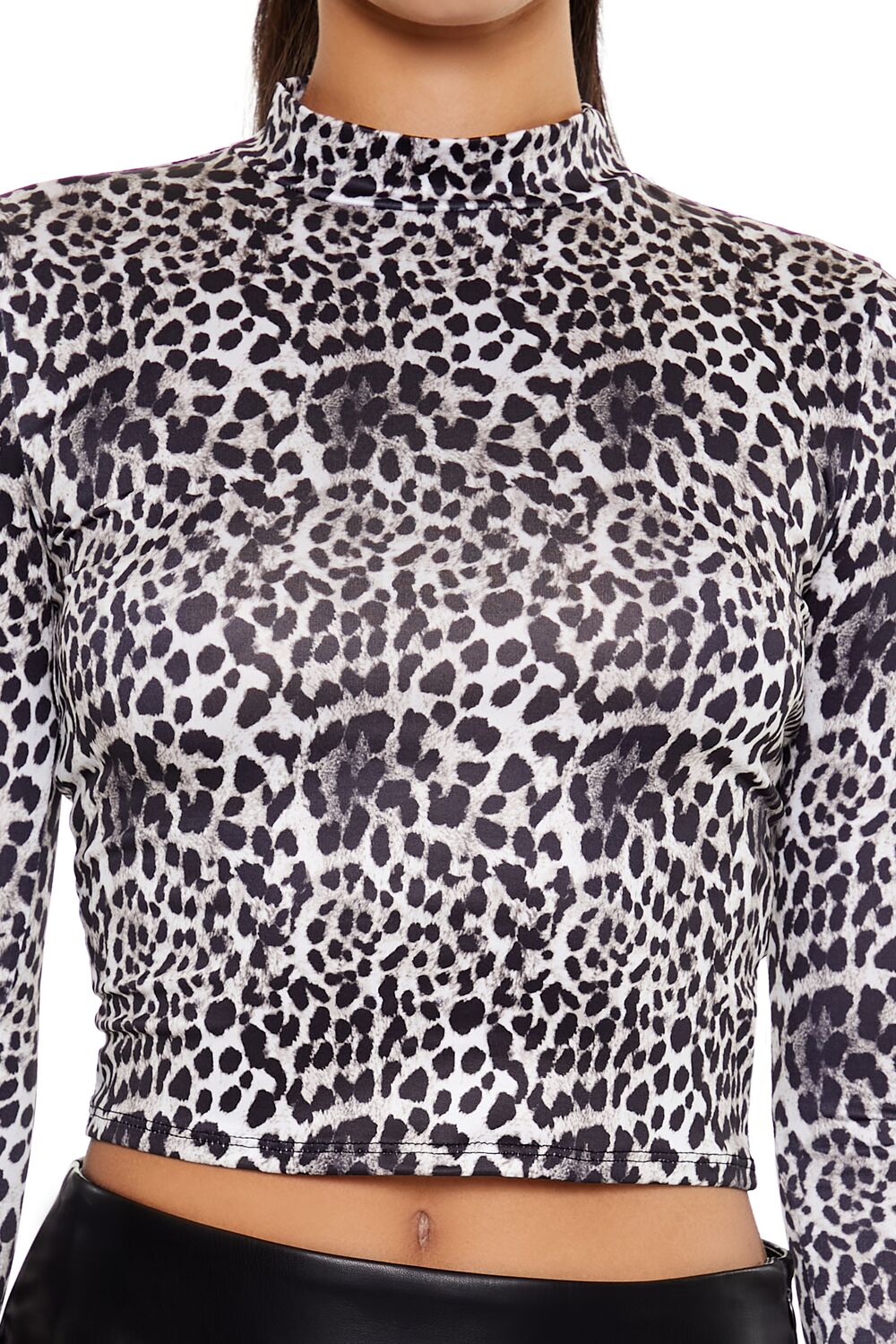 Leopard Mock Neck Crop Top | Forever 21 Womens