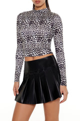 Leopard Mock Neck Crop Top | Forever 21 Womens