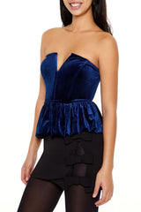 Velvet Bubble-Hem Peplum Top | Forever 21 Womens