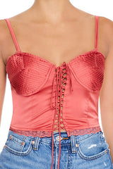 Satin Lace-Up Bustier Cami | Forever 21 Womens