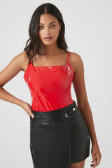 Faux Patent Leather Bodysuit | Forever 21 Womens
