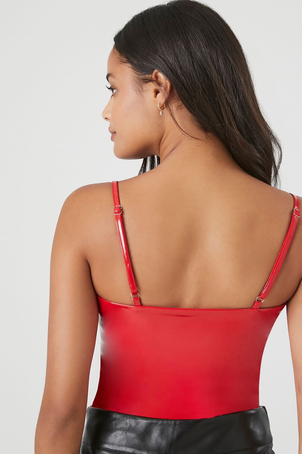 Faux Patent Leather Bodysuit | Forever 21 Womens