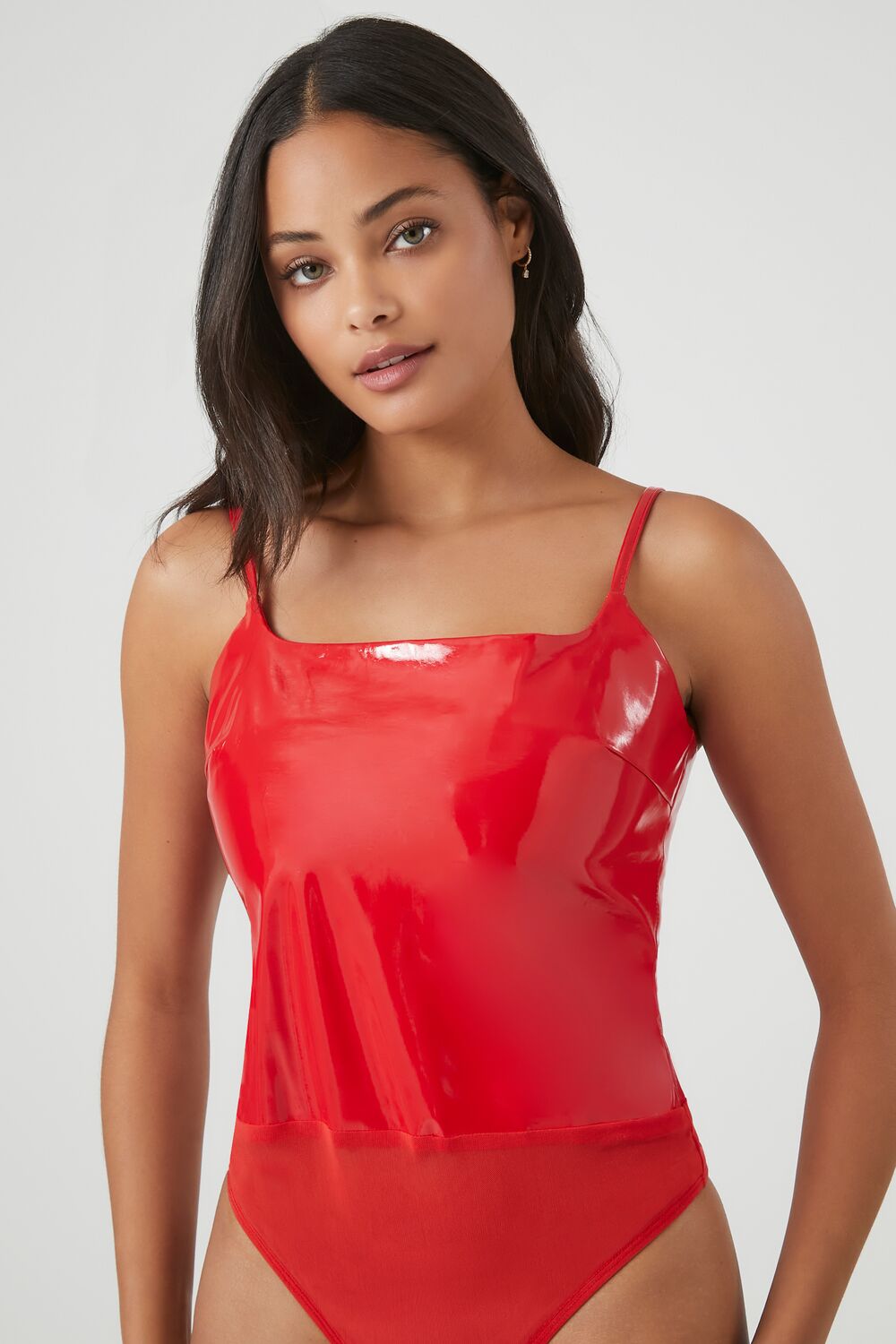 Faux Patent Leather Bodysuit | Forever 21 Womens