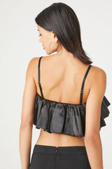 Satin Ruffle Cropped Cami | Forever 21 Womens