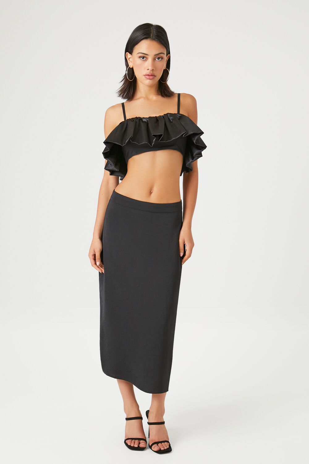 Satin Ruffle Cropped Cami | Forever 21 Womens
