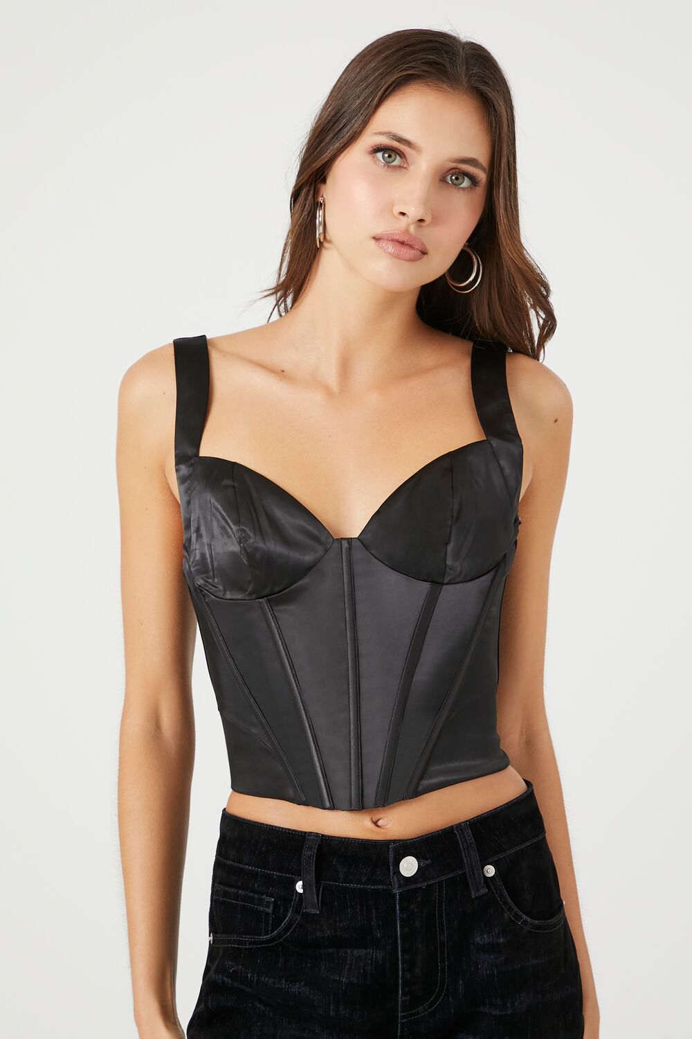 Satin Bustier Crop Top | Forever 21 Womens