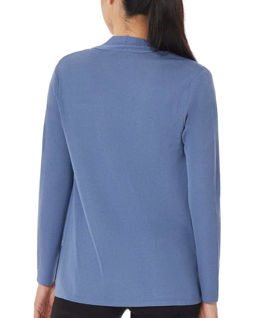 Open Front Ribbed Blue Icon Cardigan | Forever 21 Womens