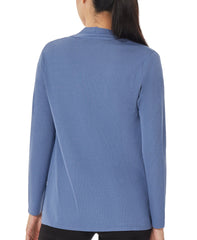 Open Front Ribbed Blue Icon Cardigan | Forever 21 Womens