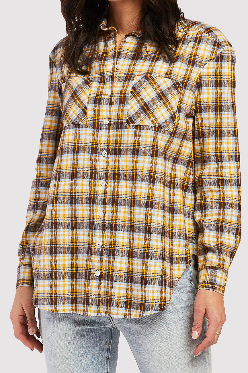 Long Sleeve Button Down Shirt, Chest Patch Pockets Shirred Shoulder De | Forever 21 Womens