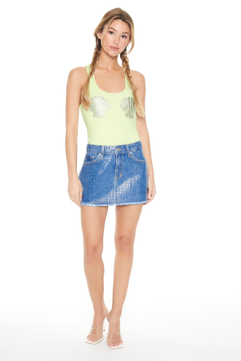 Rhinestone Seashell Bodysuit | Forever 21 Womens