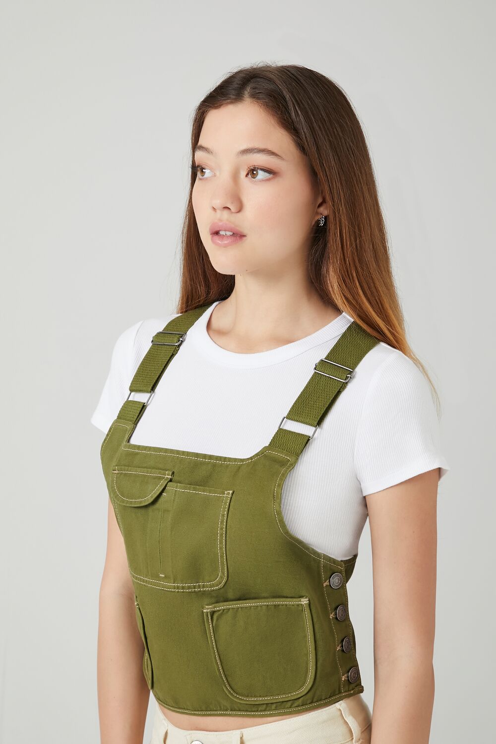 Twill Overall Crop Top | Forever 21 Womens