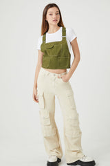 Twill Overall Crop Top | Forever 21 Womens