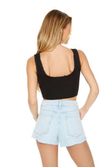 Ruched Lace-Trim Crop Top | Forever 21 Womens