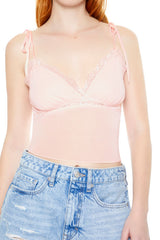 Mesh & Lace Tie-Strap Cami | Forever 21 Womens
