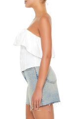 Poplin Flounce Tube Top | Forever 21 Womens