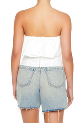 Poplin Flounce Tube Top | Forever 21 Womens