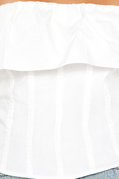 Poplin Flounce Tube Top | Forever 21 Womens