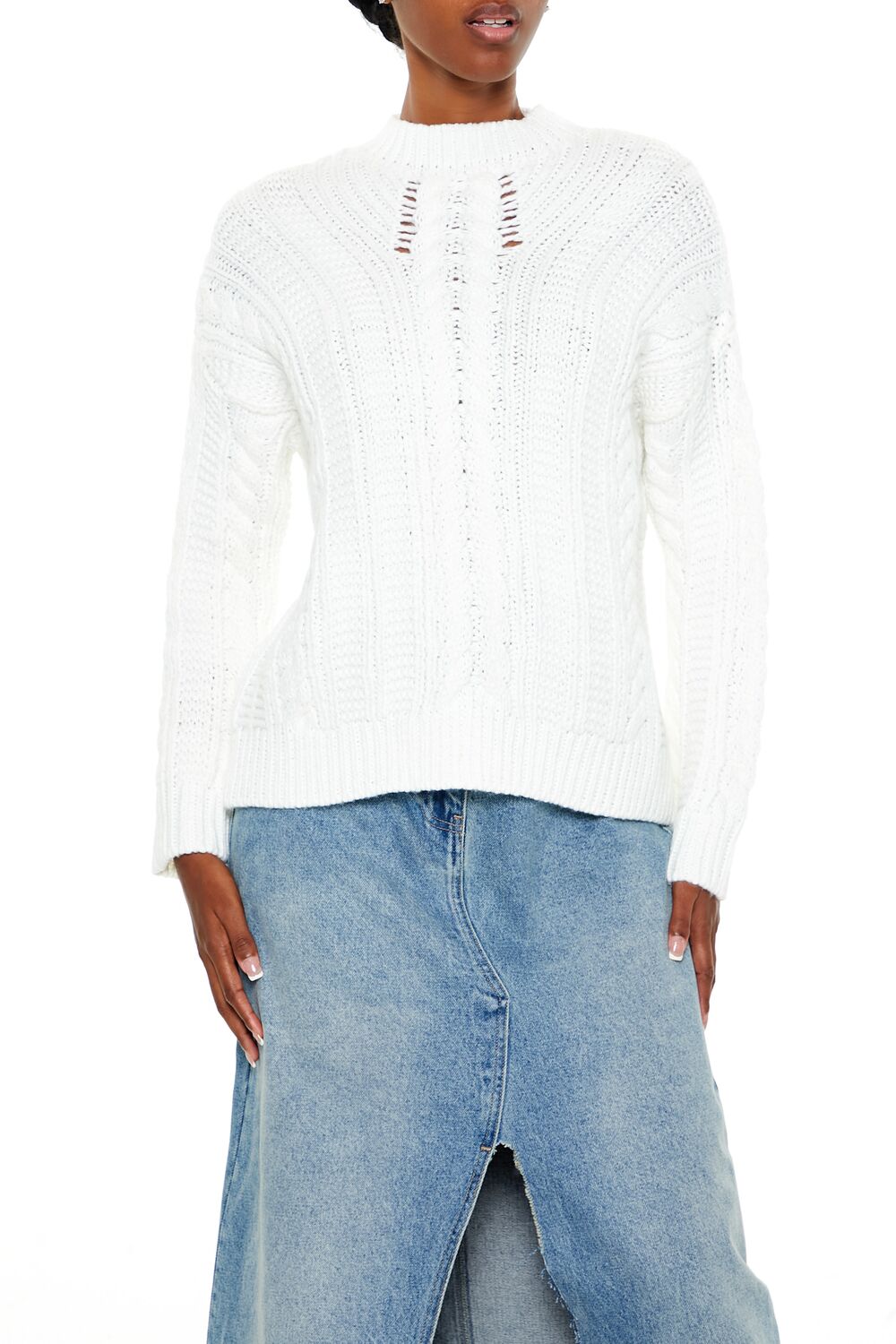 Lace-Back Cable Knit Sweater | Forever 21 Womens