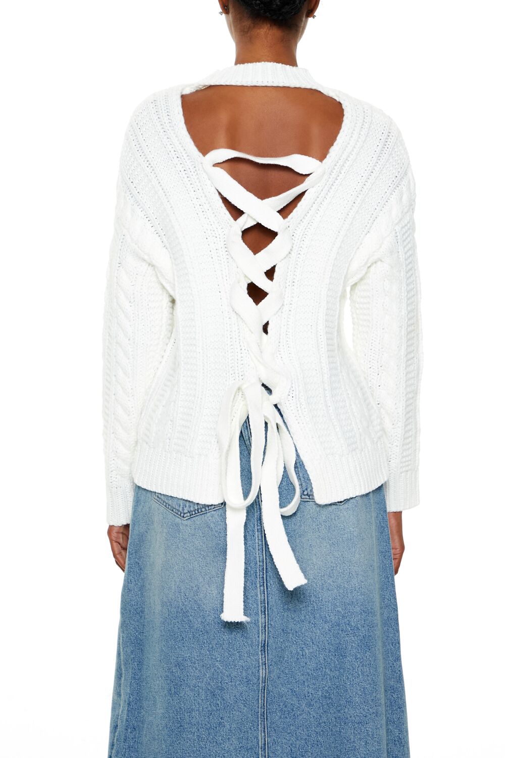 Lace-Back Cable Knit Sweater | Forever 21 Womens