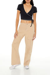 Pointelle Cropped Wrap Top | Forever 21 Womens