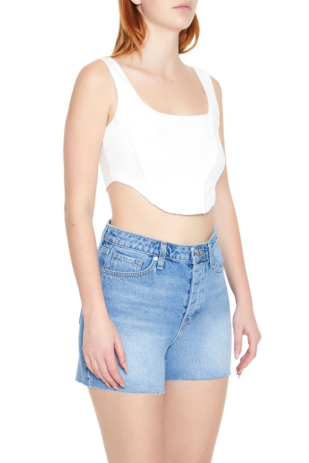 Corset Curved-Hem Crop Top | Forever 21 Womens