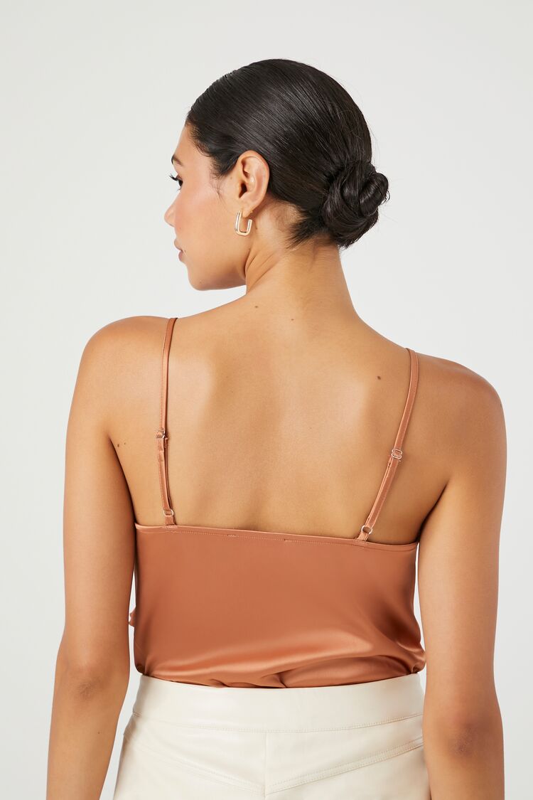 Satin Ruffle-Trim Bodysuit | Forever 21 Womens