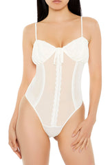 Mesh Cami Thong Bodysuit | Forever 21 Womens